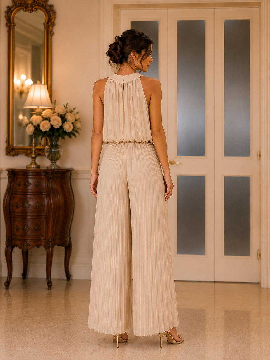 Tuta Plissé Beige