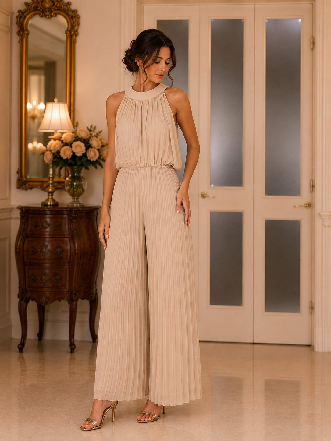 Tuta Plissé Beige
